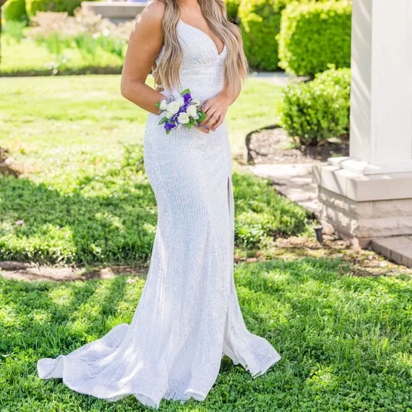Sherri Hill Other | Iridescent/White Sherri Hill Prom Dress Size 4 | Color: White | Size: 4 | Gkarstens2468'S Closet